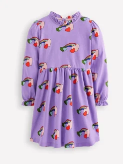 Boden Purple Blouson Sleeve Jersey Dress