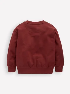 Boden Red Bobbie Appliqué Sweatshirt
