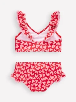 Boden Red Frill V-Neck Bikini Set