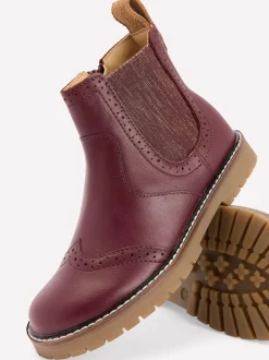 Boden Red Leather Chelsea Boots