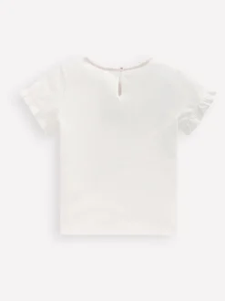 Boden White Pretty Frill Valentines T-Shirt