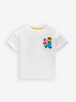Boden White Short Sleeve Printed T-Shirt