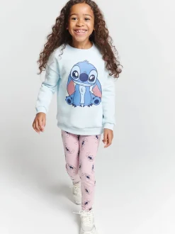 Brand Threads Blue Disney Stitch Top and Leggings Set