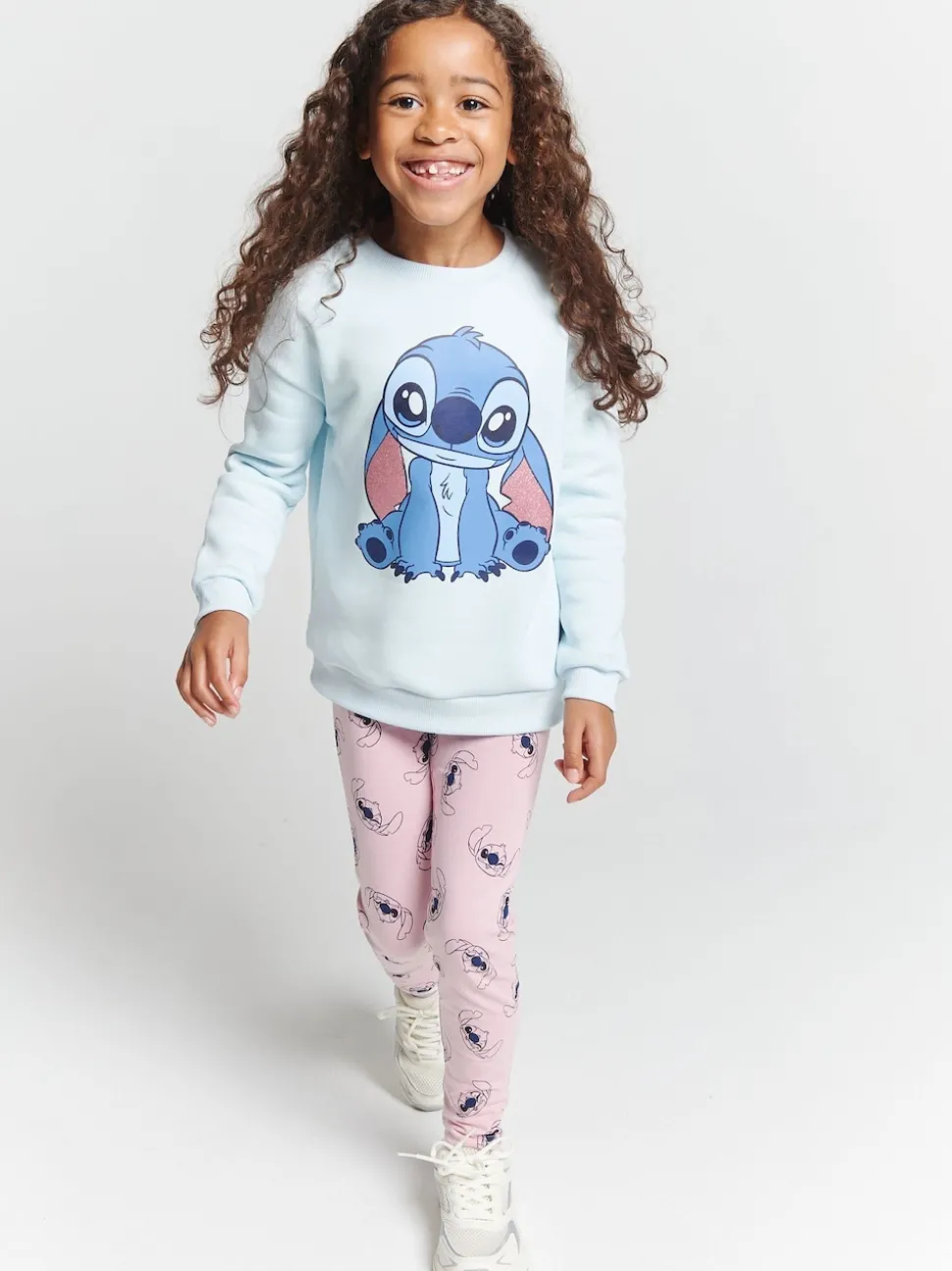 Brand Threads Blue Disney Stitch Top and Leggings Set