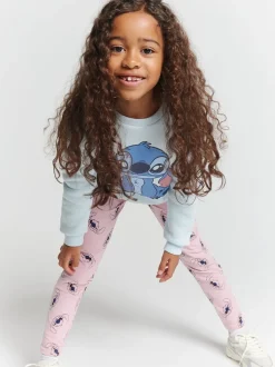 Brand Threads Blue Disney Stitch Top and Leggings Set