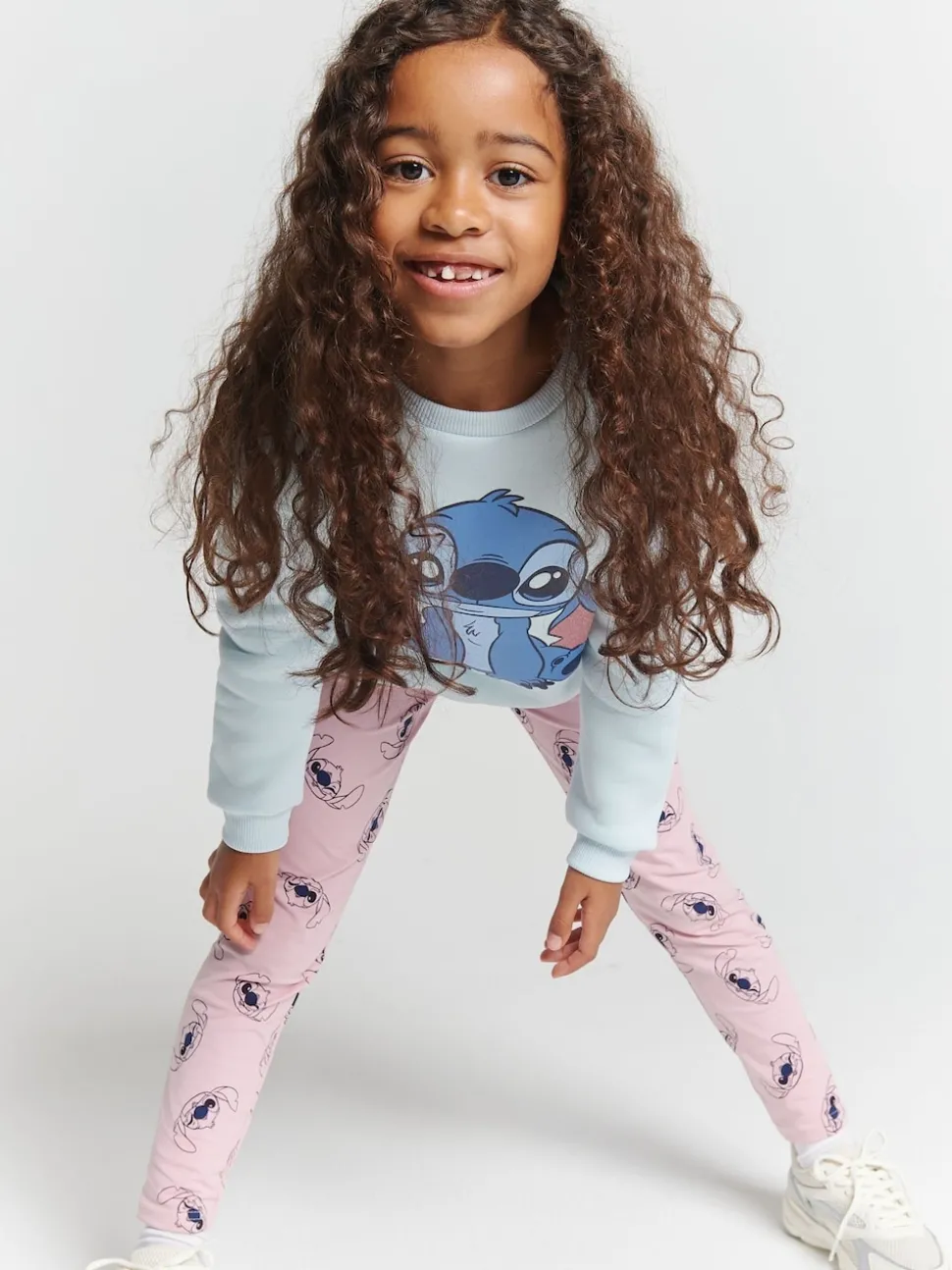 Brand Threads Blue Disney Stitch Top and Leggings Set