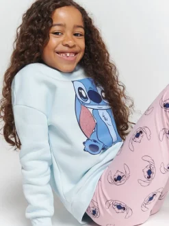 Brand Threads Blue Disney Stitch Top and Leggings Set