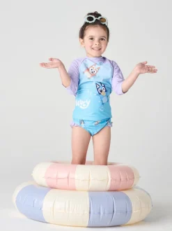 Brand Threads Multi Bluey Girls Swim Set
