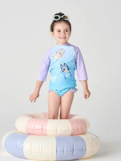 Brand Threads Multi Bluey Girls Swim Set