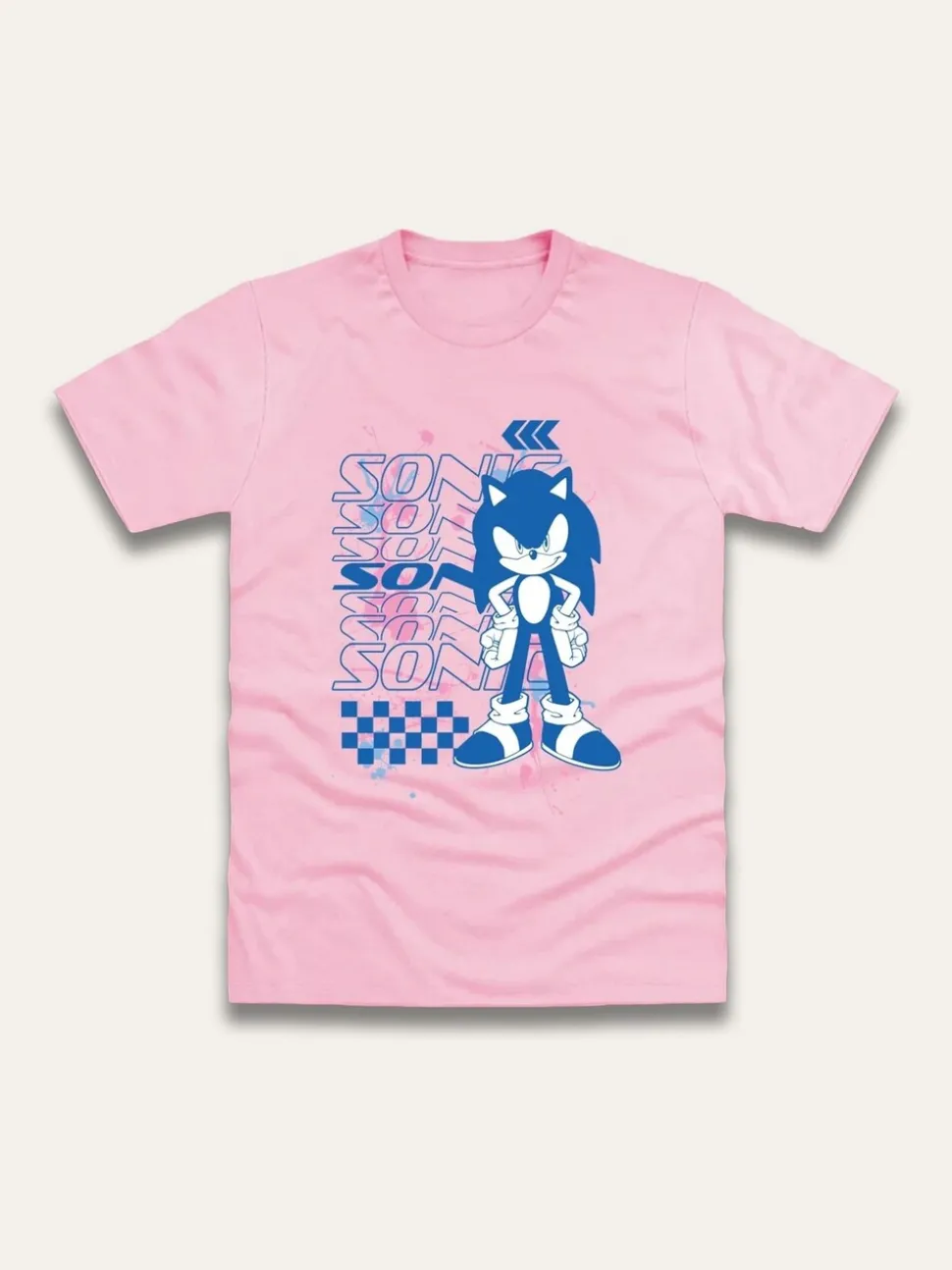 Brand Threads Pink Sonic The Hedgehog Print T-Shirt
