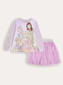 Brand Threads Purple Girls Disney Princess 100% Cotton Top And Tutu Set