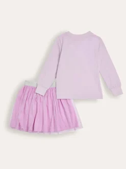Brand Threads Purple Girls Disney Princess 100% Cotton Top And Tutu Set