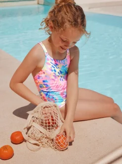 Bright Animal Print Double Strap Swimsuit (3-16yrs)