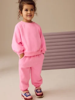 Bright Pink Cuffed Sweat Joggers (3mths-7yrs)