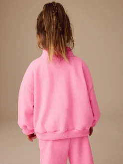 Bright Pink Quarter Zip Sweatshirt (3mths-7yrs)