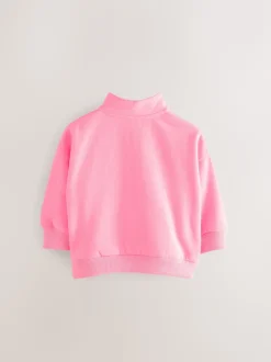 Bright Pink Quarter Zip Sweatshirt (3mths-7yrs)