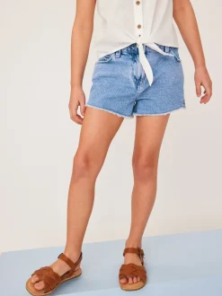 Bright Blue Regular Length Frayed Edge Denim Shorts (3-16yrs)