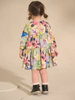Bright Floral Long Sleeve Tiered Dress (3mths-7yrs)
