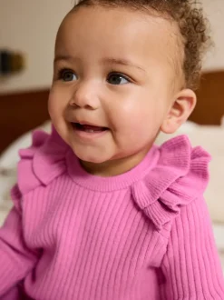 Bright Pink Baby Knitted Jumper and Leggings Set 2 Piece (0mths-3yrs)