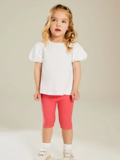 Bright Pink Cropped Leggings (3mths-7yrs)