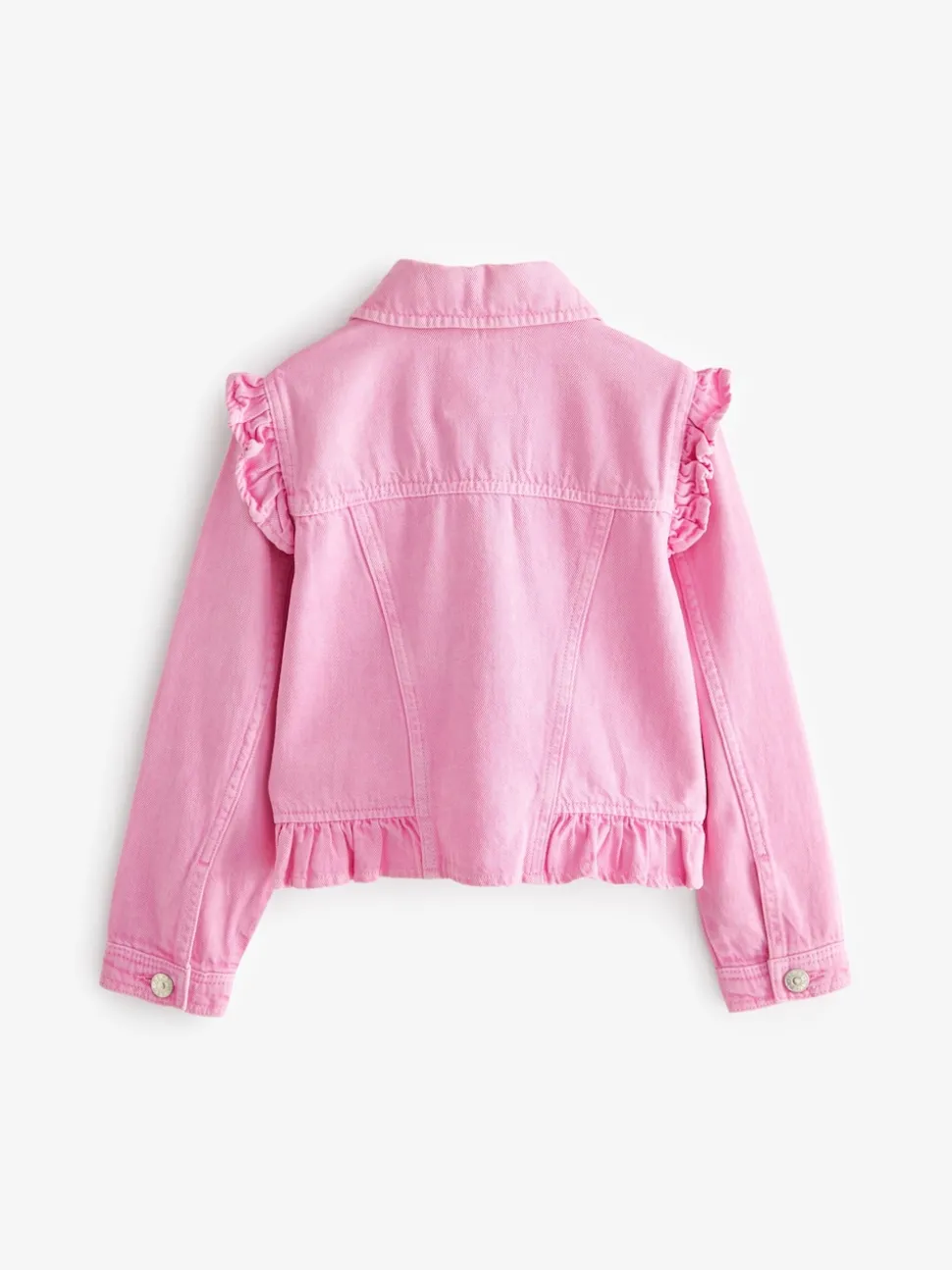 Bright Pink Frill Shoulder Denim Jacket (3-16yrs)
