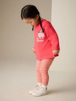 Bright Pink Long Sleeve Top and Leggings Set (3mths-7yrs)