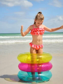 Bright Pink/Orange Tiered Bikini (3-16yrs)