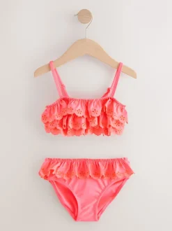 Bright Pink/Orange Tiered Bikini (3-16yrs)