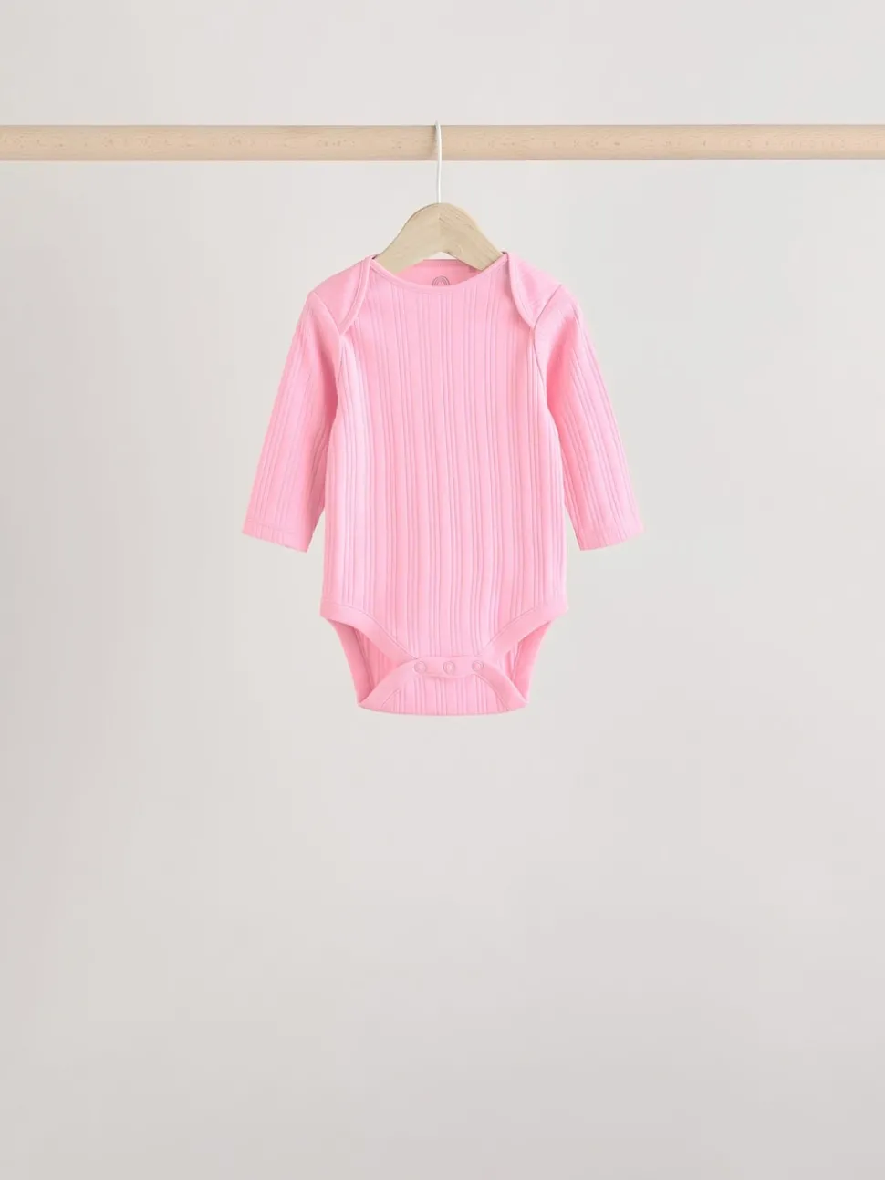 Bright Pink 5 Pack Long Sleeve Baby Bodysuits