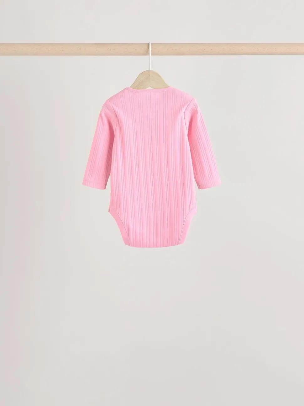 Bright Pink 5 Pack Long Sleeve Baby Bodysuits