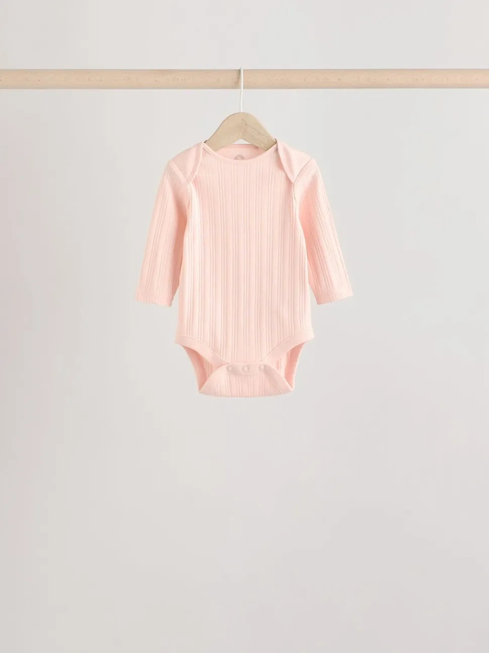 Bright Pink 5 Pack Long Sleeve Baby Bodysuits