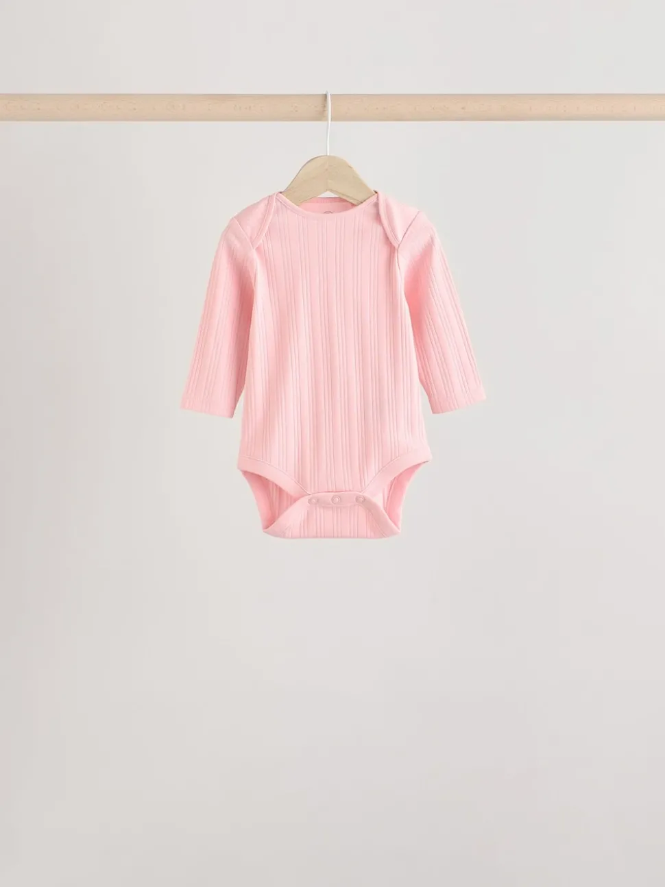 Bright Pink 5 Pack Long Sleeve Baby Bodysuits