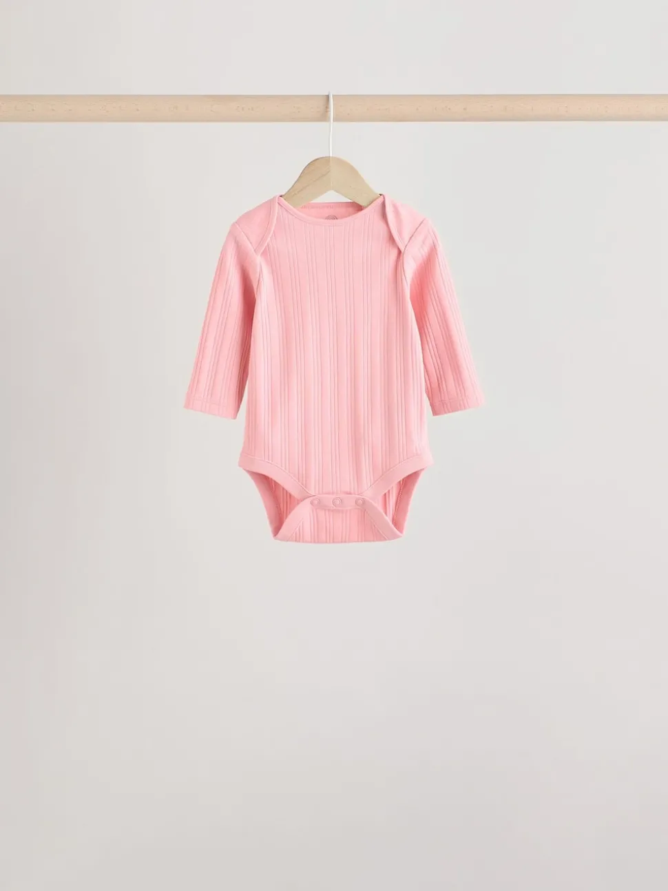 Bright Pink 5 Pack Long Sleeve Baby Bodysuits