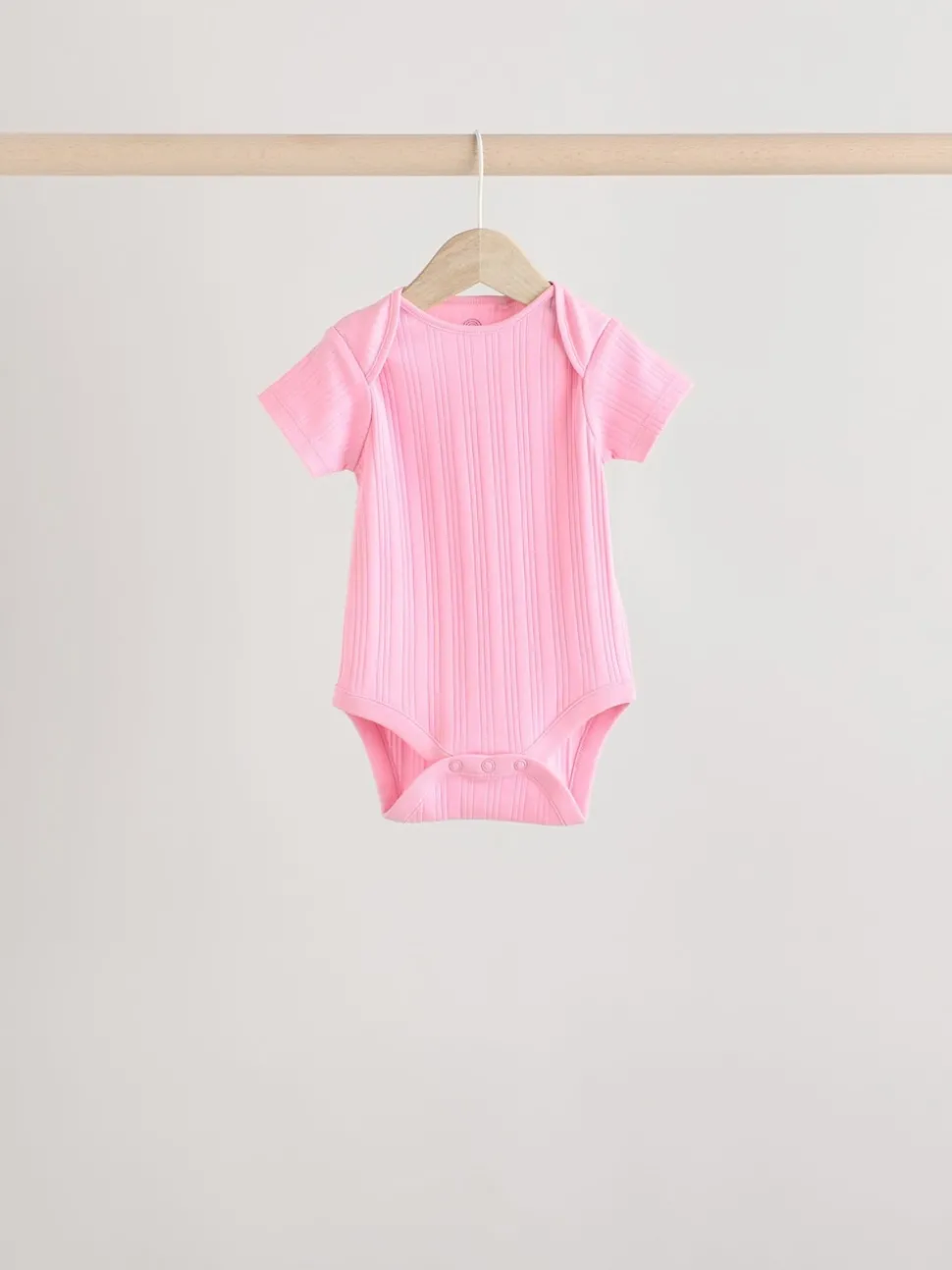 Bright Pink 5 Pack Short Sleeve Baby Bodysuits