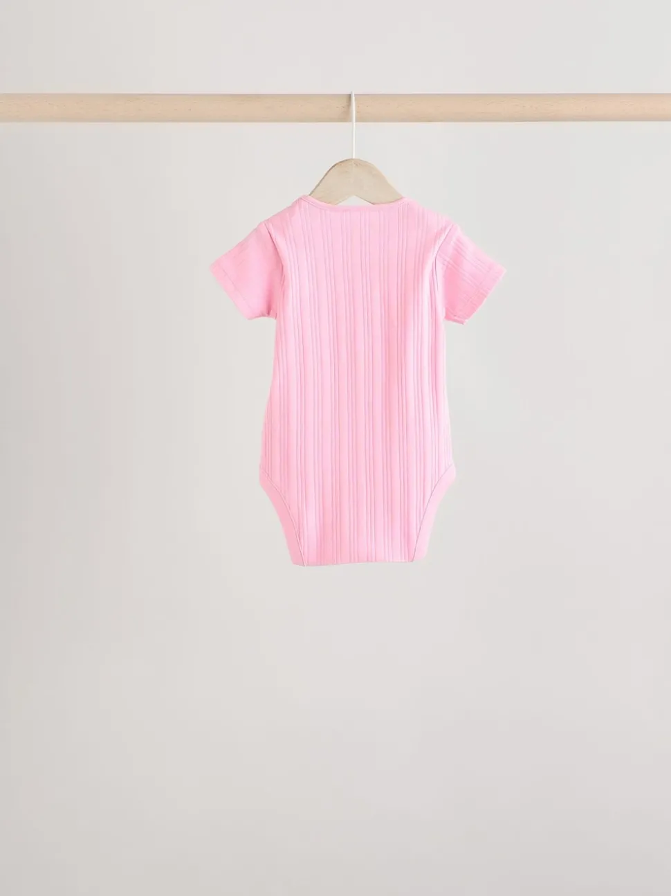 Bright Pink 5 Pack Short Sleeve Baby Bodysuits