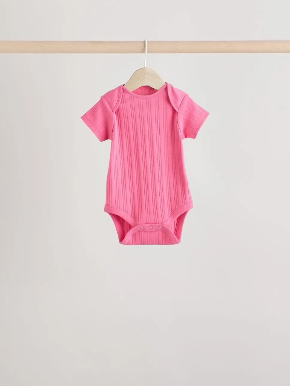 Bright Pink 5 Pack Short Sleeve Baby Bodysuits