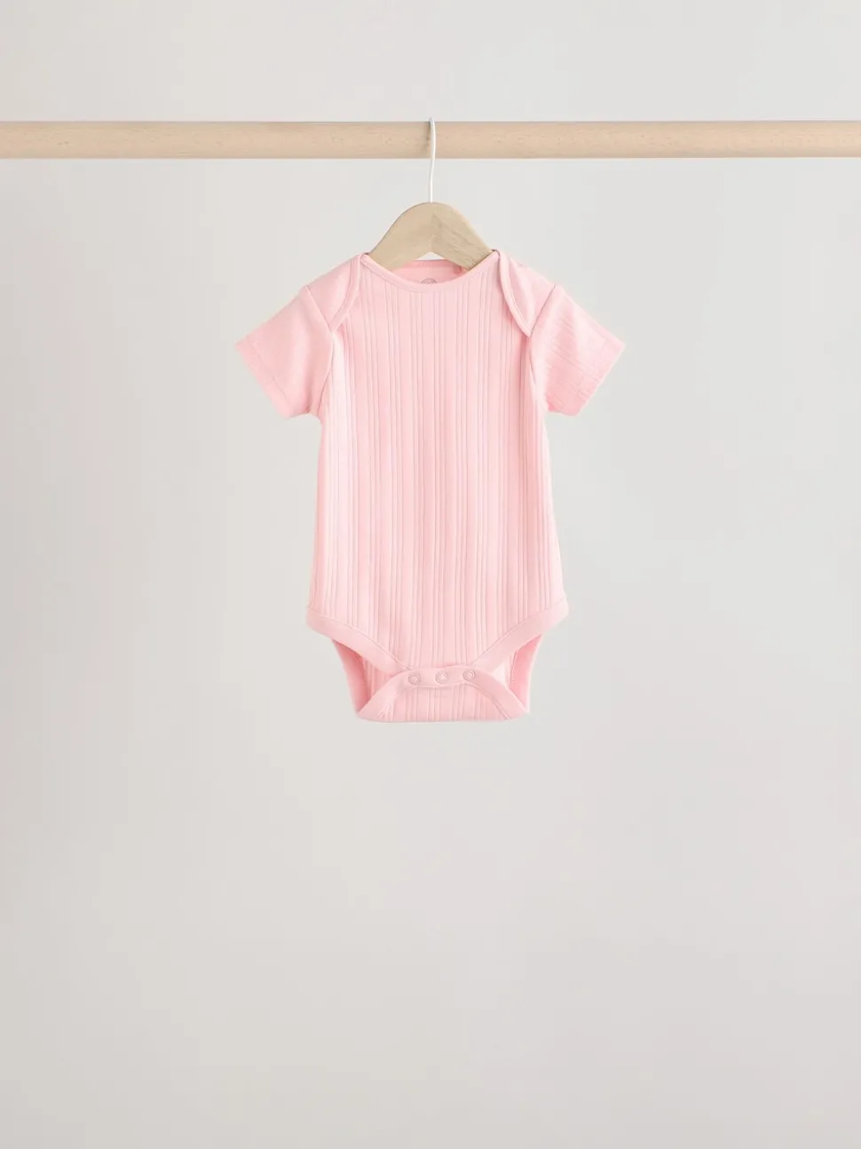 Bright Pink 5 Pack Short Sleeve Baby Bodysuits