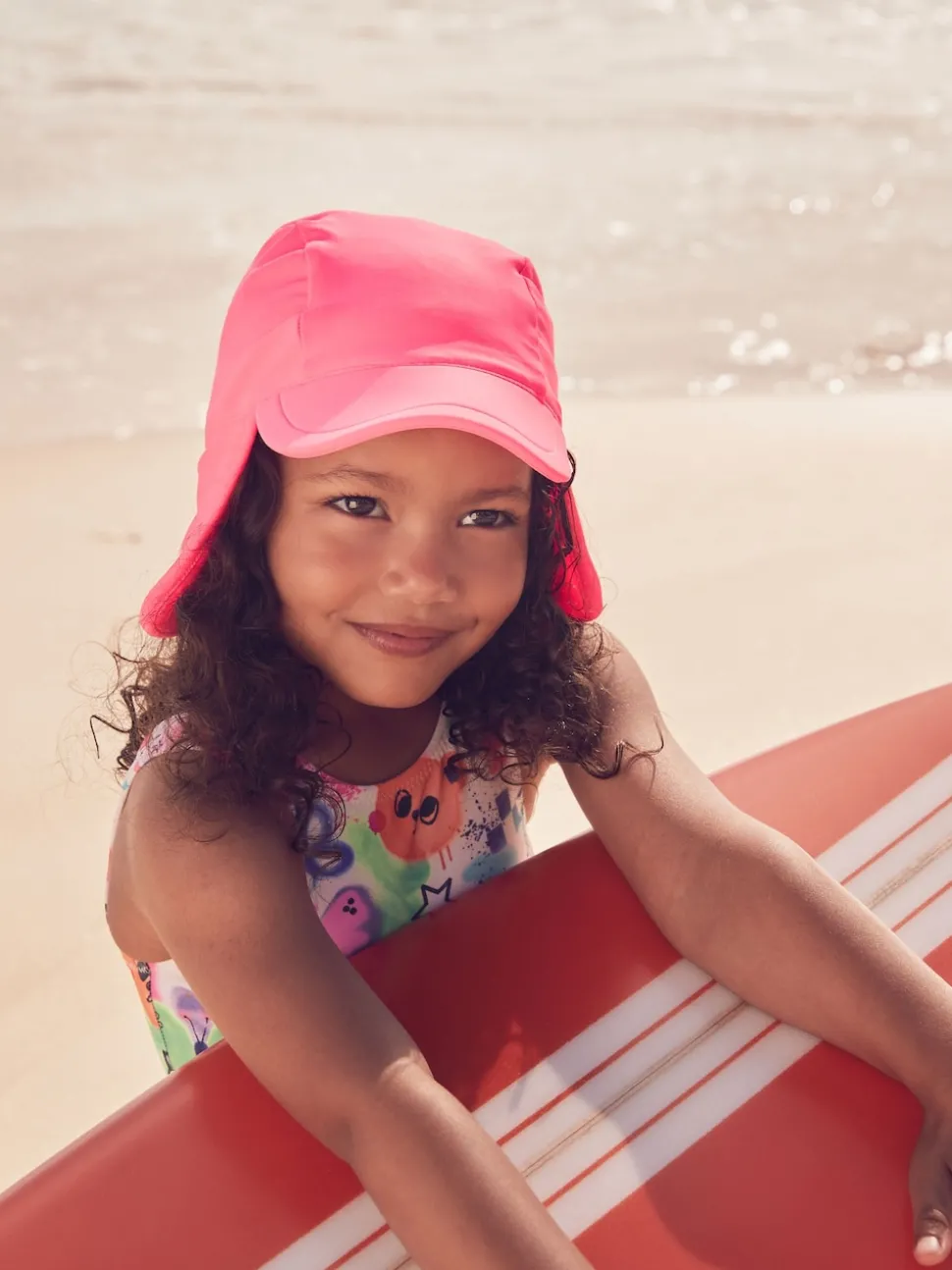 Bright Pink Swim Legionnaire Hat (3mths-10yrs)