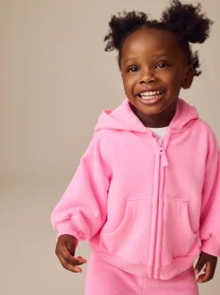 Bright Pink Zip Through Hoodie (3mths-7yrs)