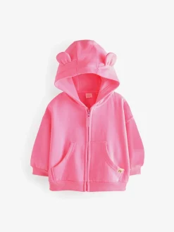 Bright Pink Zip Through Hoodie (3mths-7yrs)