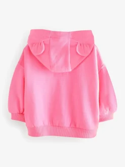 Bright Pink Zip Through Hoodie (3mths-7yrs)