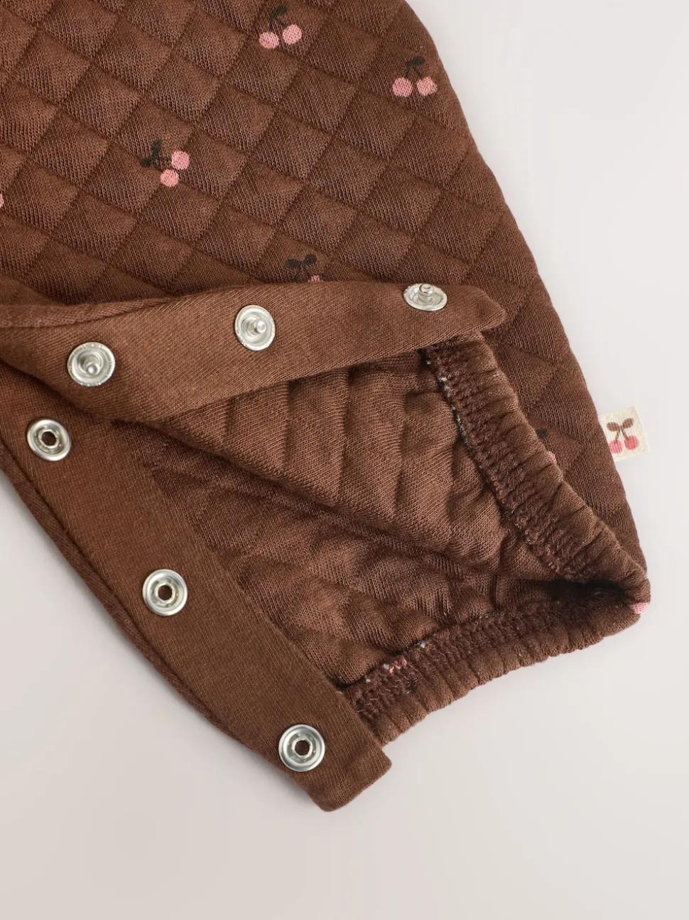Brown Cherry Quilted Dungaree and Bodysuit Baby 2 Piece Set (0mths-3yrs)