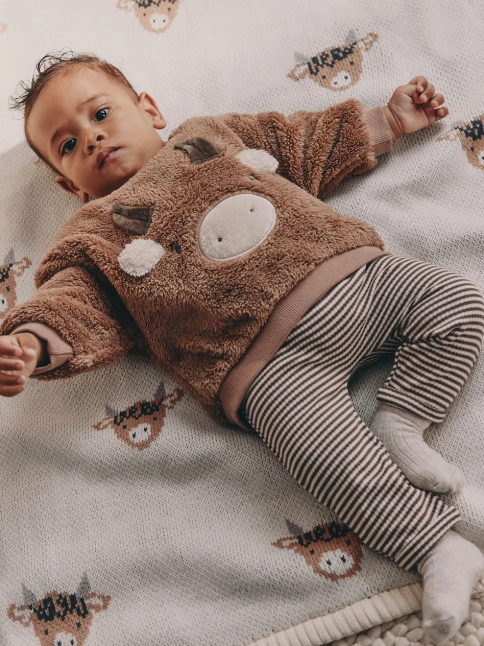 Brown Hamish Fleece Baby Sweat and Legging Set (0mths-2yrs)