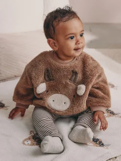 Brown Hamish Fleece Baby Sweat and Legging Set (0mths-2yrs)