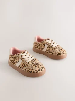 Brown Elastic Lace Trainers