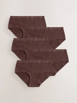Brown Hipster Briefs 5 Pack (5-16yrs)