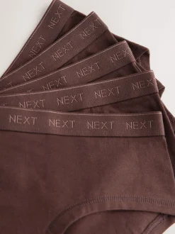 Brown Hipster Briefs 5 Pack (5-16yrs)