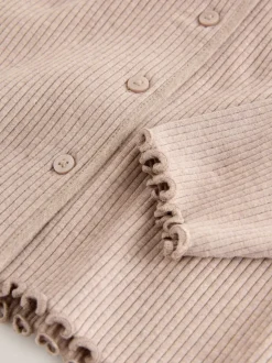 Brown Ribbed Hooded Cardigan and Leggings Set (3mths-7yrs)