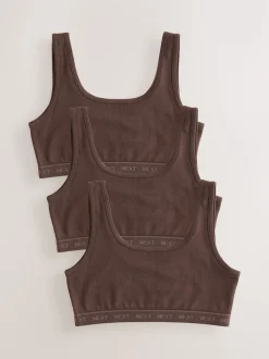 Brown Scoop Crop Tops 3 Pack (5-16yrs)