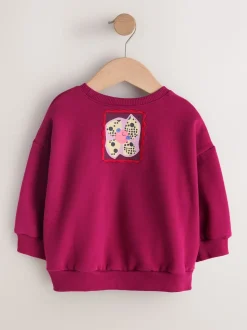 Burgundy Red Zebra Crew Neck Sweatshirt (3mths-7yrs)